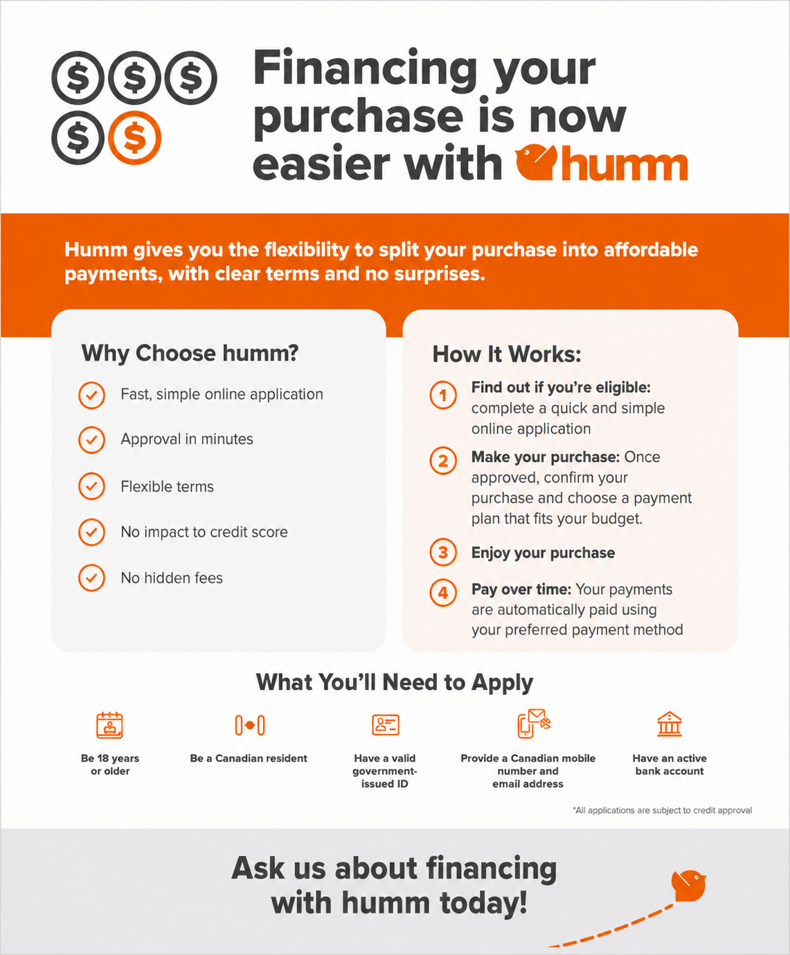 Humm financing information
